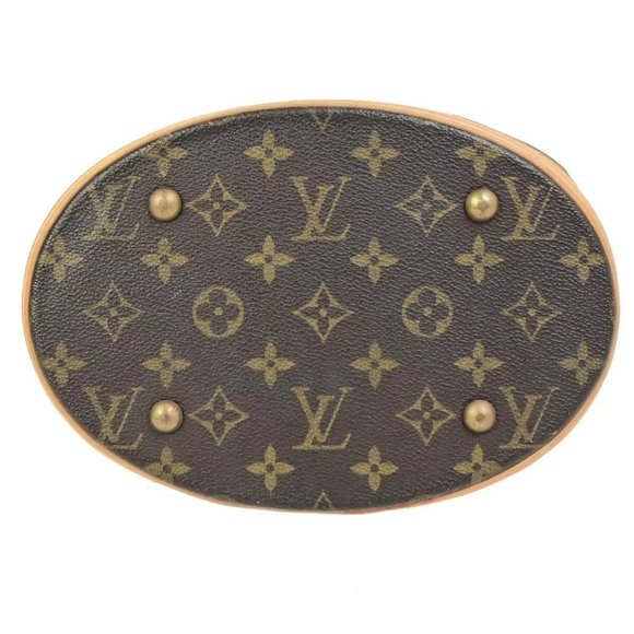 LOUIS VUITTON BUCKET PM Shoulder Tote Bag Monogram Leather Brown - Picture 9 of 15